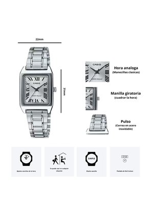 Reloj Casio Modelo LTP-V007D-7B Diseño Elegante