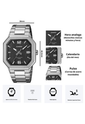 Reloj Casio Referencia MTP-B195D-1A Diseño Elegante