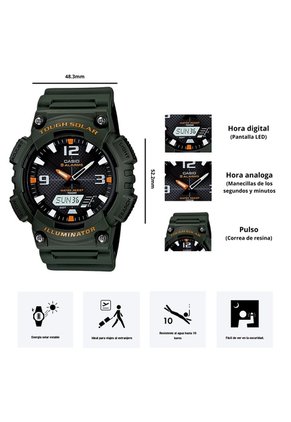 Reloj Casio Modelo AQ-S810W-3A Diseño Deportivo