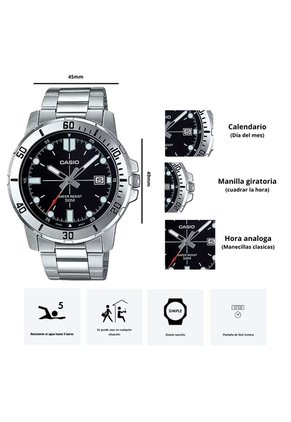 Reloj Casio Referencia MTP-VD01D-1E Diseño Elegante