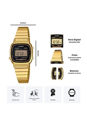 Reloj Casio Modelo LA670WGA-1D Diseño Elegante