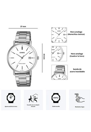 Reloj Hombre Casio Modelo MTP-VT05D-7E Diseño Elegante