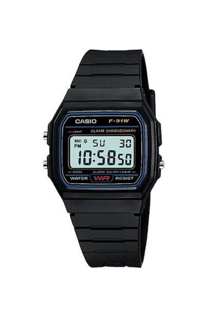 Reloj Para Hombre Casio Vintage-Retro F-91W-1D Negro
