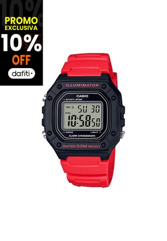 Reloj Para Hombre Casio W_218H_4Bv Rojo Casio