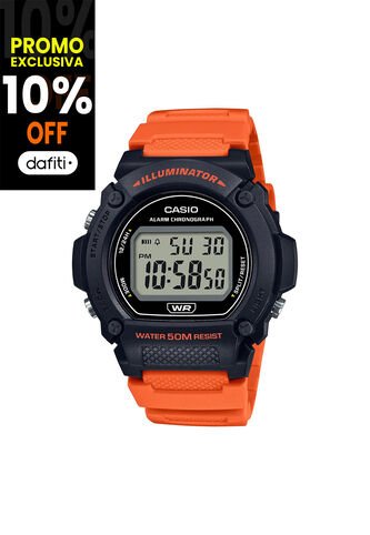 Reloj Para Hombre Casio Iluminator W-219H-4Avdf Naranja Casio