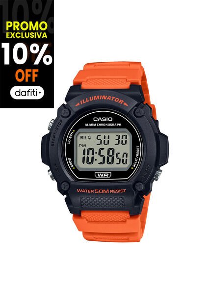 Reloj Para Hombre Casio Iluminator W-219H-4Avdf Naranja