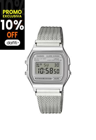 Reloj Casio Modelo A158WEM-7DF Plateado Unisex Casio