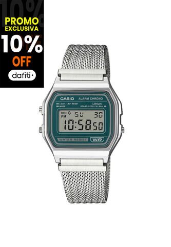 Reloj Casio Modelo A158WEM-3DF Plateado Unisex Casio