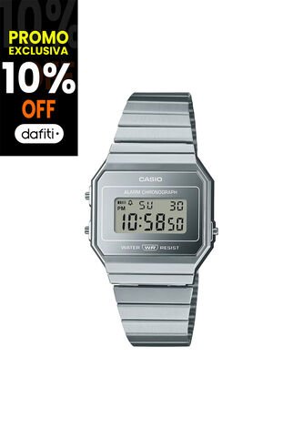 Reloj Casio Modelo A700WEV-7ADF Plateado Unisex Casio