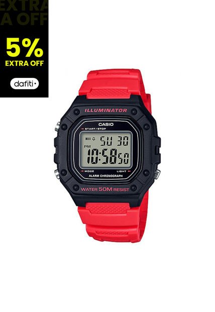 Reloj Para Hombre Casio W_218H_4Bv Rojo