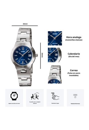 Reloj Casio Modelo LTP-1241D-2A2 Diseño Elegante