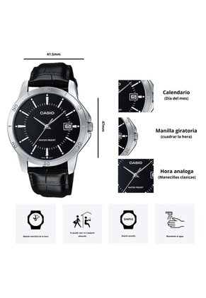 Reloj Casio Referencia MTP-V004L-1A Diseño Elegante