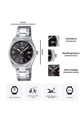 Reloj Casio Modelo LTP-1302D-1A2 Para Dama Diseño Elegante