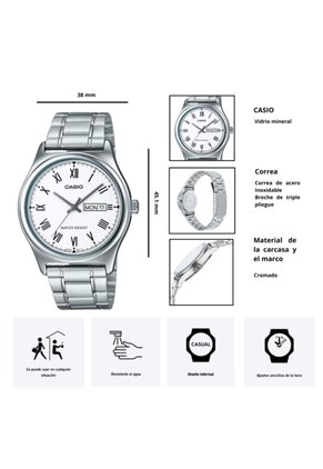 Reloj Casio Modelo MTP-V006D-7B Diseño Elegante