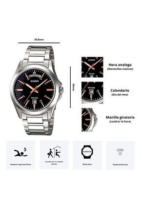 Reloj Casio  MTP-1370D-1A2 Diseño Elegante
