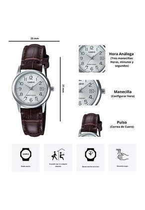 Reloj Casio Referencia LTP-V002L-7B2 Diseño Elegante