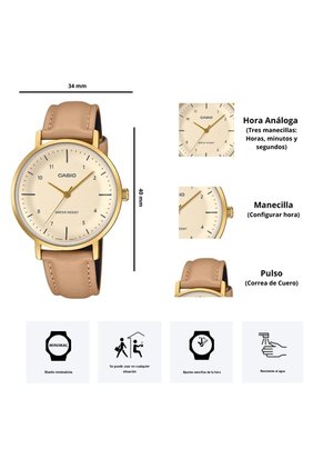 Reloj Mujer Casio LTP-VT03GL-4B - Diseño Elegante