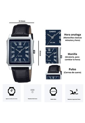 Reloj Casio Modelo MTP-B190L-2B Diseño Elegante