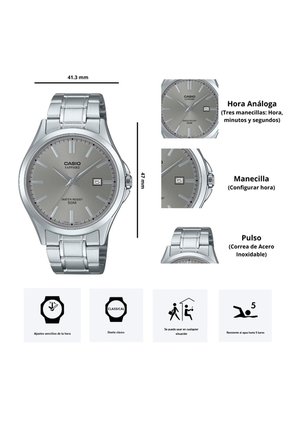 Reloj Casio MTS-115D-8A Diseño Elegante