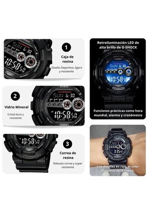 Reloj Casio G-SHOCK GD-100-1B Diseño Deportivo