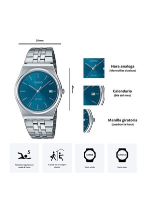 Reloj Casio Modelo MTP-B145D-2A2 Diseño Elegante