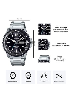 Reloj Casio Modelo MTD-125D-1A3 Diseño Deportivo