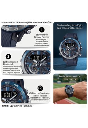 Reloj Casio Edifice ECB-40NP-1A Diseño Deportivo
