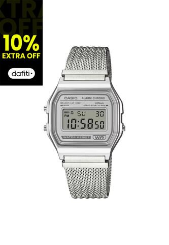 Reloj Casio Modelo A158WEM-7DF Plateado Unisex Casio