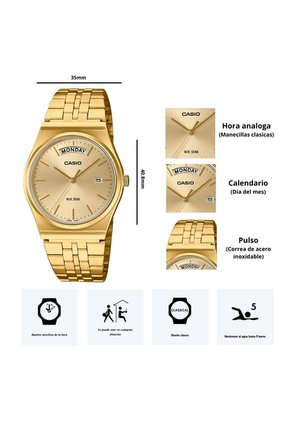 Reloj Casio Modelo MTP-B146G-9A Diseño Elegante