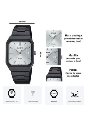 Reloj Casio Modelo MTP-B185B-7A Diseño Elegante