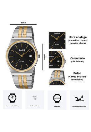 Reloj Casio Modelo MTP-B145SG-1A Diseño Elegante
