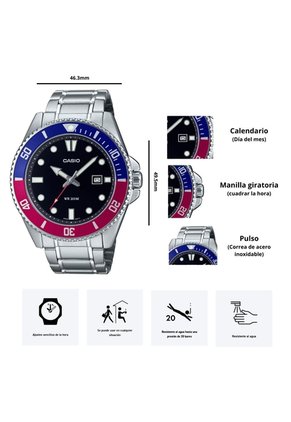 Reloj Casio MDV-107D-1A3 Diseño Elegante