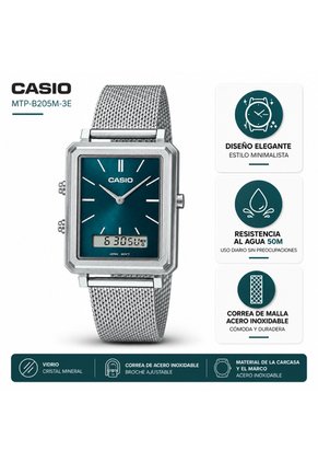 Reloj Casio Hombre MTP-B205M-3E Diseño Elegante