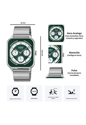 Reloj Casio MTP-M307D-3B Diseño Elegante