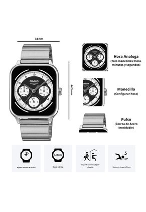 Reloj Casio MTP-M307D-1B Diseño Elegante