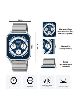 Reloj Casio MTP-M307D-2B Diseño Elegante
