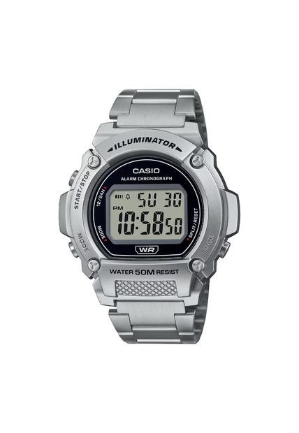 Reloj Casio Modelo W219HD-1AVDF Plateado Hombre