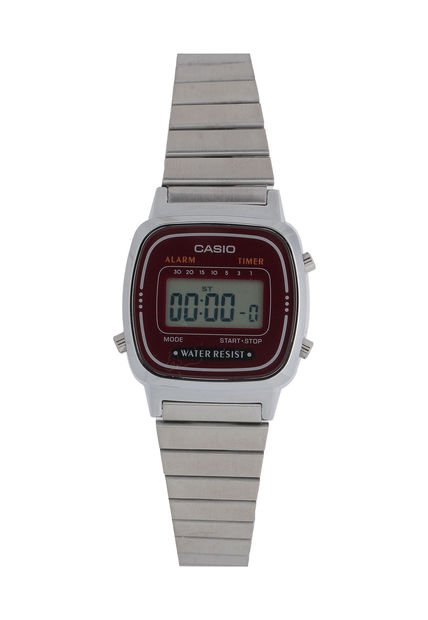 Reloj Plateado-Rojo CASIO
