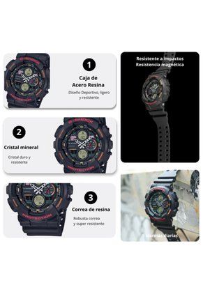 Reloj Casio G-SHOCK Modelo GA-140-1A4 Resistente A Impactos