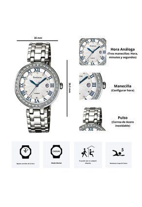 Reloj Casio SHE-4034D-7A Diseño Elegante