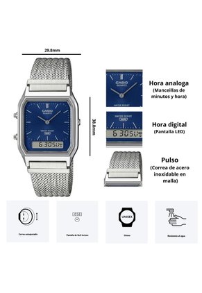 Reloj Casio Modelo AQ-230EM-2A Diseño Vintage