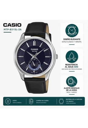 Reloj Casio Hombre MTP-B315L-2A Diseño Elegante