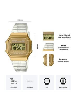 Reloj Casio Modelo A168XESG-9A Diseño Casual