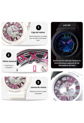 Reloj G-SHOCK BABY-G Modelo BGA-160-7B2 Diseño Deportivo