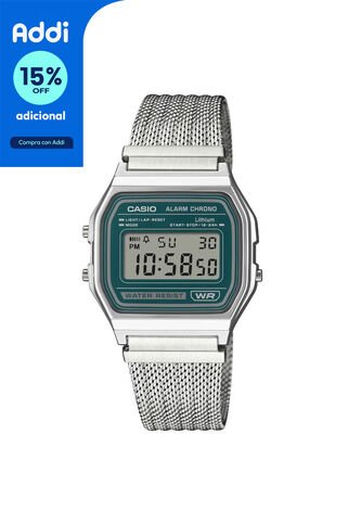 Reloj Casio Modelo A158WEM-3DF Plateado Unisex Casio
