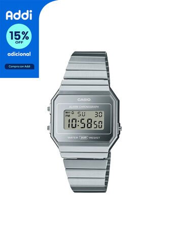 Reloj Casio Modelo A700WEV-7ADF Plateado Unisex Casio