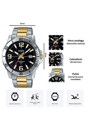 Reloj Casio MTP-VD01SG-1B Diseño Elegante