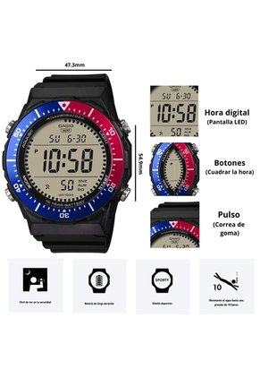 Reloj Casio Modelo AE-1700H-1A2 Diseño Deportivo