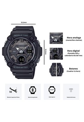 Reloj Casio Modelo AEQ-120W-1B Diseño Deportivo