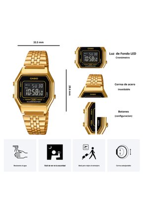 Reloj Casio Modelo LA680WGA-1B Diseño Vintage
